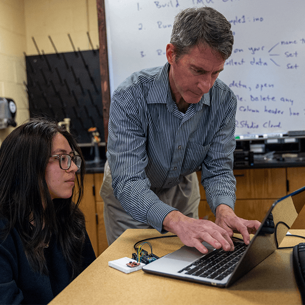 Student and faculty member